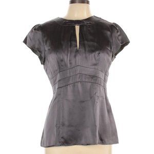 SOLDNanette Lepore Short Sleeve Silk Top Gray |  10